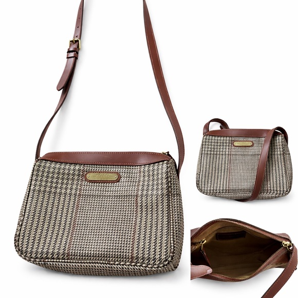 Polo Ralph Lauren Handbags - Polo by Ralph Lauren Brown and Cream Crossbody Bag